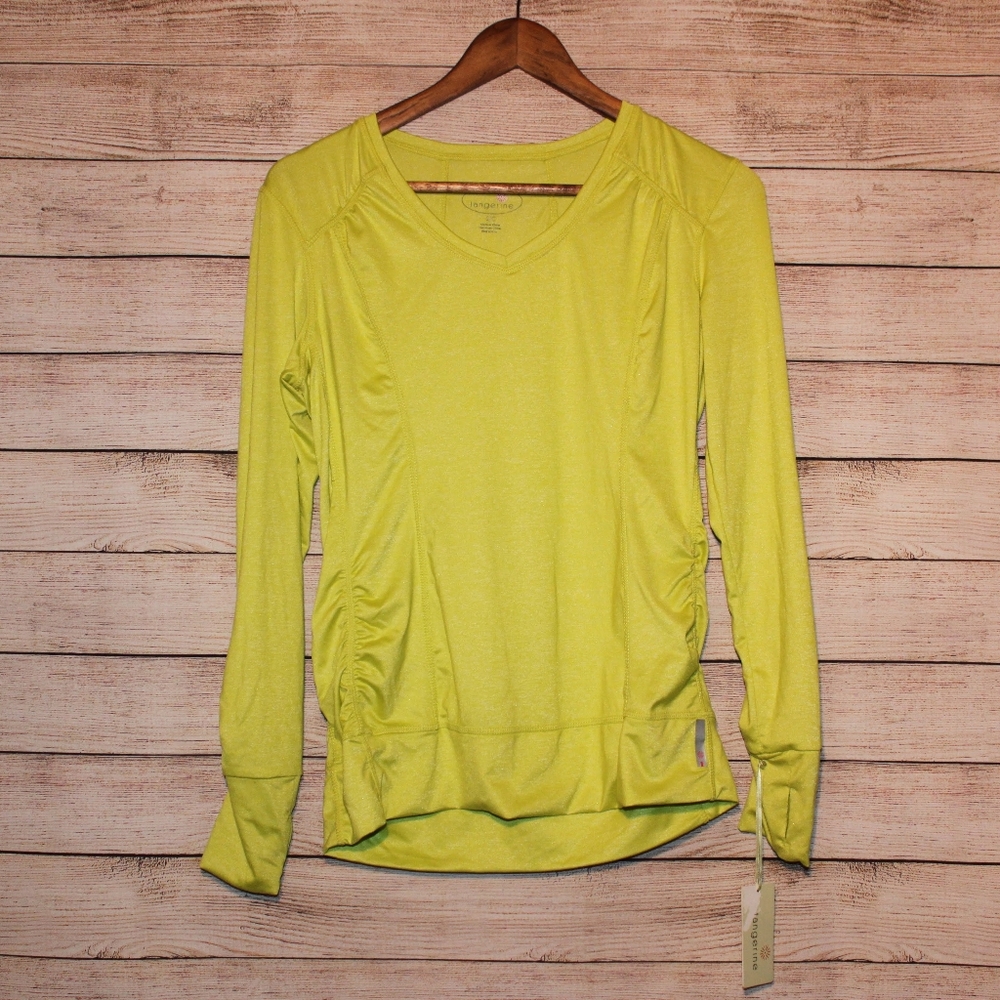Tangerine Lime Green Long Sleeve WorkOut Top